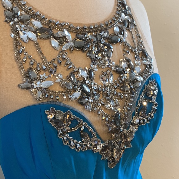 Marchesa Notte High Low Gown Peacock sz 2 NWT - Picture 6 of 11